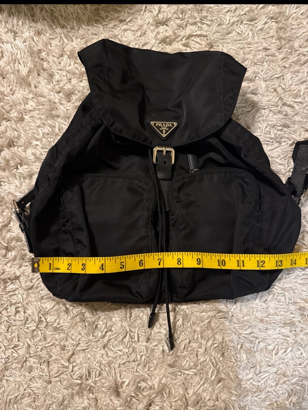 Prada Black Nylon Backpack with Front Pockets - Picture 8 of 10